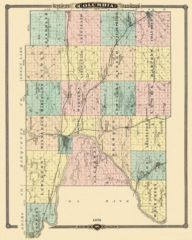 Columbia Wisconsin Landowner - Snyder 1878 White Modern Wood Framed Art Print with Double Matting by Snyder