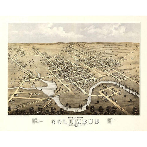 Columbus Wisconsin - Ruger 1868 Black Modern Wood Framed Art Print with Double Matting by Ruger