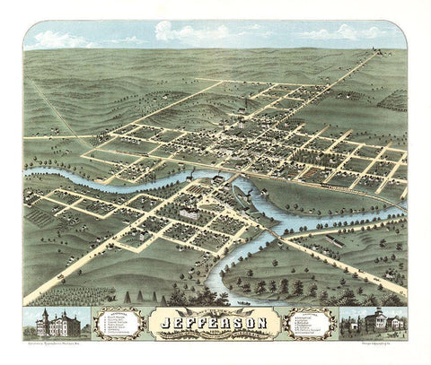 Jefferson Wisconsin - Ruger 1870 White Modern Wood Framed Art Print with Double Matting by Ruger