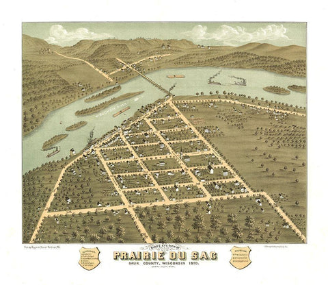 Prairie Du Sac Wisconsin - Ruger 1870 White Modern Wood Framed Art Print with Double Matting by Ruger