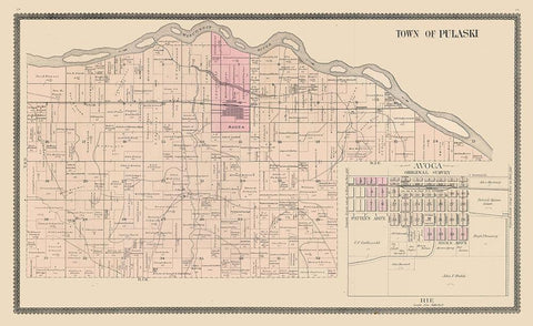 Pulaski, Avoca Wisconsin - Brandt 1895 White Modern Wood Framed Art Print with Double Matting by Brant