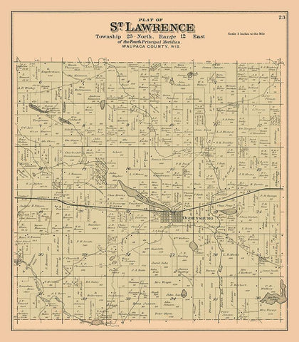 St Lawrence Wisconsin - 1912 White Modern Wood Framed Art Print with Double Matting by Waupaca Abstract & Loan Co.