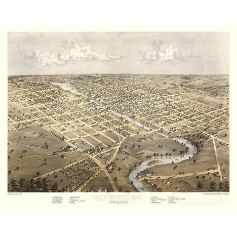 Watertown Wisconsin - Ruger 1867 Black Modern Wood Framed Art Print with Double Matting by Ruger