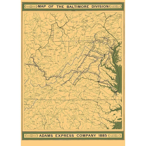Adams Express Co, Baltimore Division - Lang 1885 White Modern Wood Framed Art Print by Lang