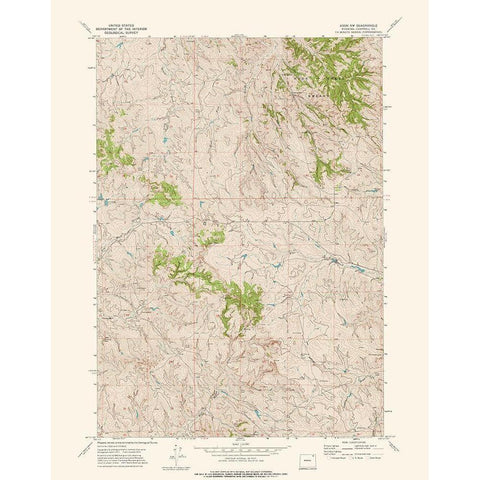 North West Adon Wyoming Quad - USGS 1972 Gold Ornate Wood Framed Art Print with Double Matting by USGS