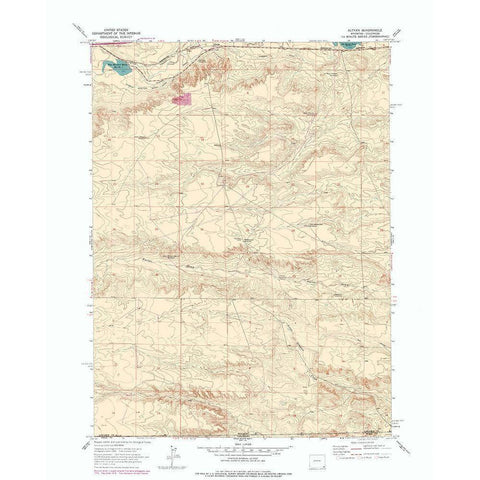 Altvan Wyoming Quad - USGS 1963 Gold Ornate Wood Framed Art Print with Double Matting by USGS