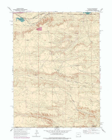 Altvan Wyoming Quad - USGS 1963 Black Ornate Wood Framed Art Print with Double Matting by USGS