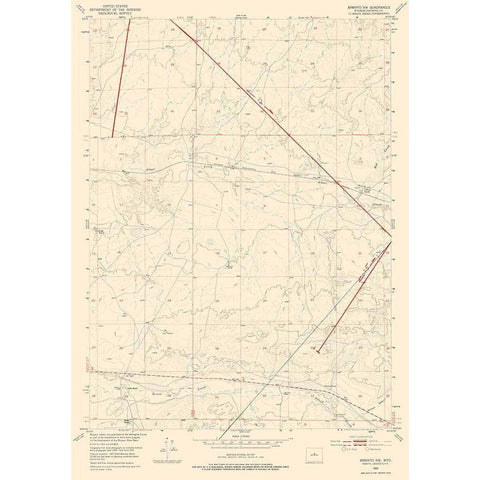 North West Arminto Wyoming Quad - USGS 1952 White Modern Wood Framed Art Print by USGS