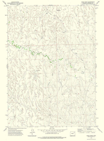 Bogie Draw Wyoming Quad - USGS 1971 White Modern Wood Framed Art Print with Double Matting by USGS