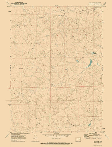 Bill 4 Converse County Wyoming Quad - USGS 1970 Black Ornate Wood Framed Art Print with Double Matting by USGS