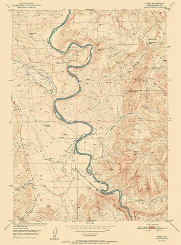 Cassa Wyoming Quad - USGS 1952 White Modern Wood Framed Art Print with Double Matting by USGS