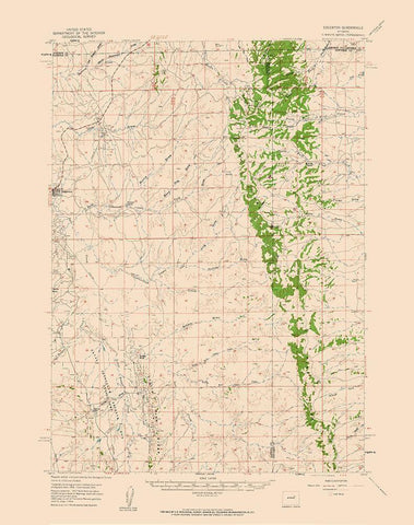 Edgerton Wyoming Quad - USGS 1959 Black Ornate Wood Framed Art Print with Double Matting by USGS