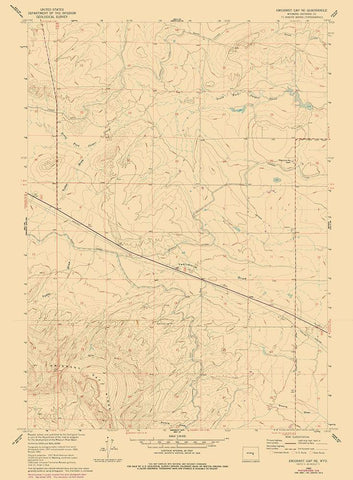 Emigrant Gap Wyoming Quad - USGS 1960 White Modern Wood Framed Art Print with Double Matting by USGS