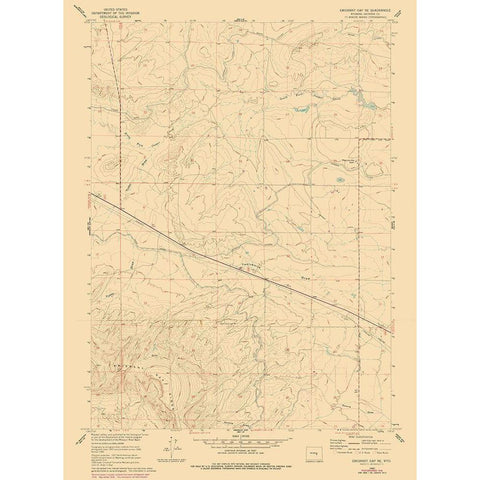 Emigrant Gap Wyoming Quad - USGS 1960 White Modern Wood Framed Art Print by USGS