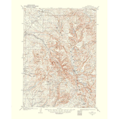 Fremont Peak Wyoming Quad - USGS 1958 Black Modern Wood Framed Art Print with Double Matting by USGS