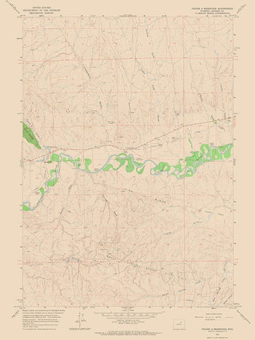 Figure 8 Reservoir Wyoming Quad - USGS 1961 Black Ornate Wood Framed Art Print with Double Matting by USGS