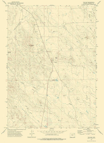 Gap Wyoming Quad - USGS 1971 White Modern Wood Framed Art Print with Double Matting by USGS