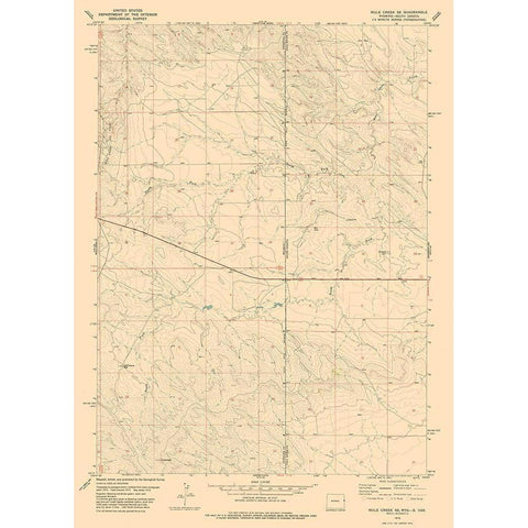 Mule Creek Wyoming Quad - USGS 1978 White Modern Wood Framed Art Print by USGS