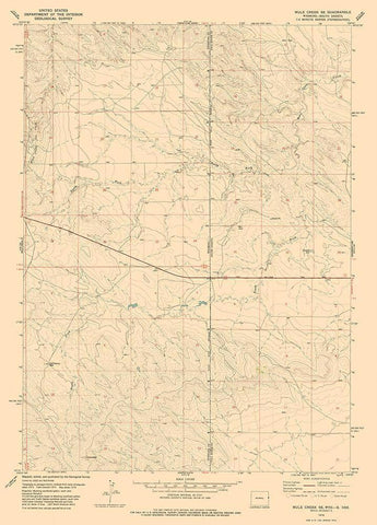 Mule Creek Wyoming Quad - USGS 1978 White Modern Wood Framed Art Print with Double Matting by USGS