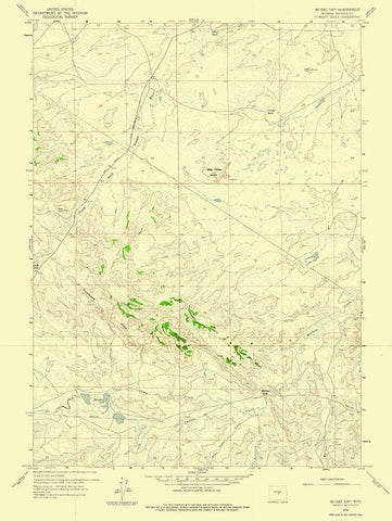 Mc Rae Gap Wyoming Quad - USGS 1959 White Modern Wood Framed Art Print with Double Matting by USGS