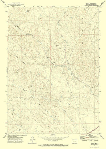 Oriva Wyoming Quad - USGS 1971 White Modern Wood Framed Art Print with Double Matting by USGS