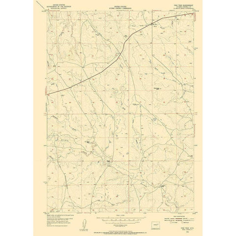 Pine Tree Wyoming Quad - USGS 1954 White Modern Wood Framed Art Print by USGS