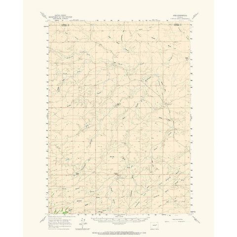 Ross Wyoming Quad - USGS 1960 Gold Ornate Wood Framed Art Print with Double Matting by USGS