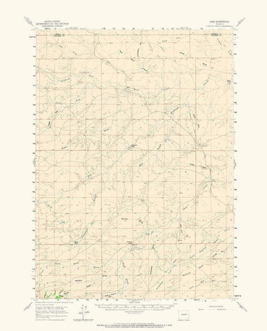 Ross Wyoming Quad - USGS 1960 White Modern Wood Framed Art Print with Double Matting by USGS