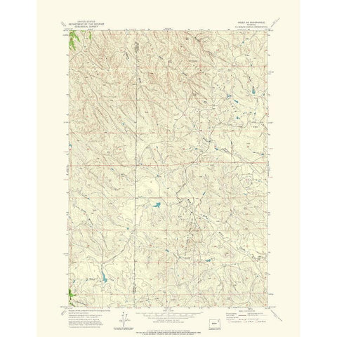 North East Rozet Wyoming Quad - USGS 1971 White Modern Wood Framed Art Print by USGS