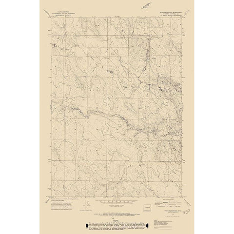 Reno Reservoir Wyoming Quad - USGS 1971 Gold Ornate Wood Framed Art Print with Double Matting by USGS