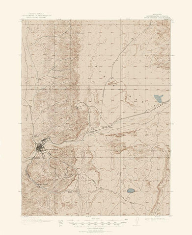 Rock Springs Wyoming Quad - USGS 1910 White Modern Wood Framed Art Print with Double Matting by USGS
