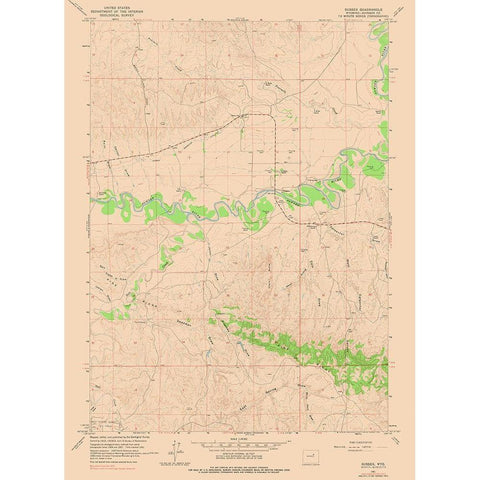 Sussex Wyoming Quad - USGS 1961 White Modern Wood Framed Art Print by USGS