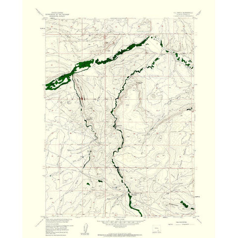T L Ranch Wyoming Quad - USGS 1958 White Modern Wood Framed Art Print by USGS