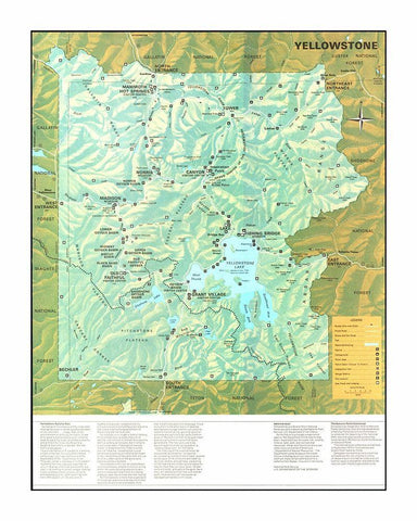 Yellowstone National Park - US Park Services 1972 White Modern Wood Framed Art Print with Double Matting by Park Services