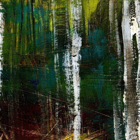 Enchantment II White Modern Wood Framed Art Print with Double Matting by Brey