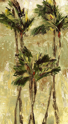 King Palm I Black Ornate Wood Framed Art Print with Double Matting by Brey