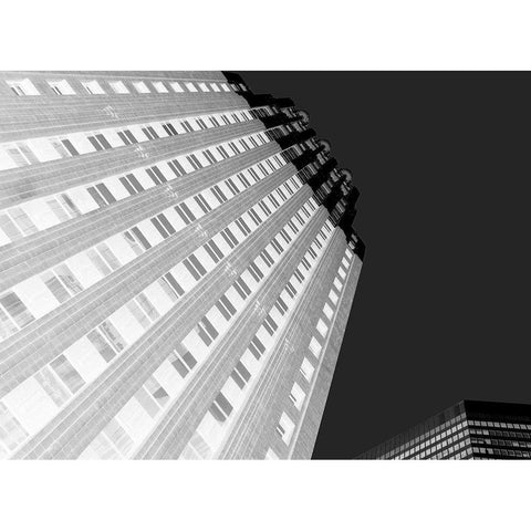 Skytower II Black and White Gold Ornate Wood Framed Art Print with Double Matting by Bartola