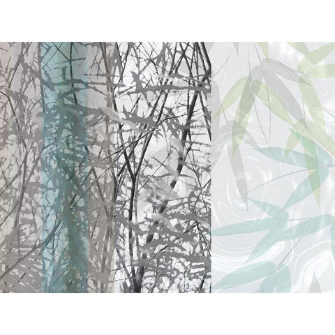 Silver Leaf White Modern Wood Framed Art Print by Franklin