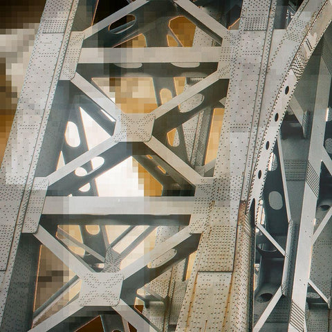 Bridgework I Black Modern Wood Framed Art Print by Franklin