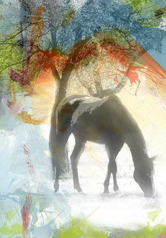 Grazin White Modern Wood Framed Art Print with Double Matting by Simons