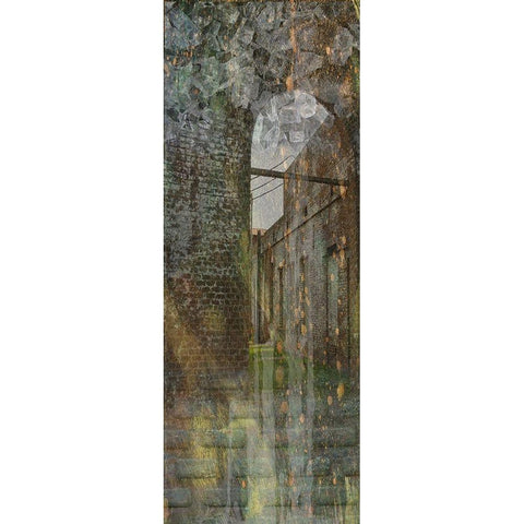 Roundhouse Courtyard Gold Ornate Wood Framed Art Print with Double Matting by Simons