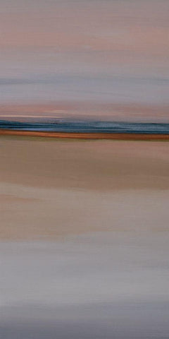 Blue Horizon II White Modern Wood Framed Art Print with Double Matting by Hinz