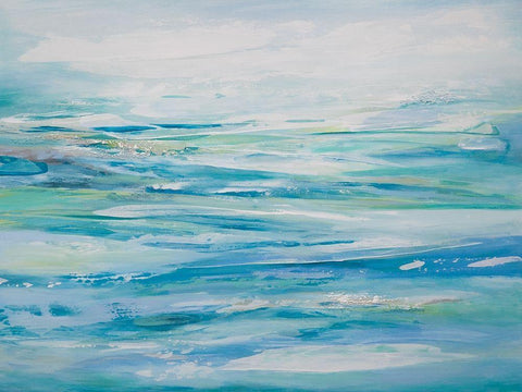 Abstract Seascape Black Ornate Wood Framed Art Print with Double Matting by Hinz