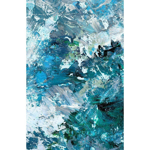 Multiple Blues I Black Modern Wood Framed Art Print with Double Matting by King