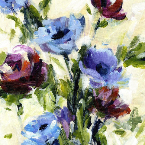 Floral Banquet I Black Modern Wood Framed Art Print with Double Matting by King