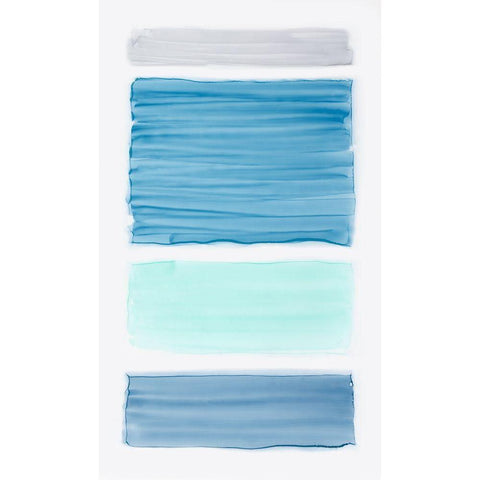 Bar Blue I White Modern Wood Framed Art Print by King