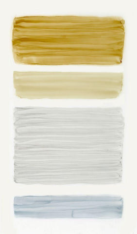 Bar Gold II White Modern Wood Framed Art Print with Double Matting by King