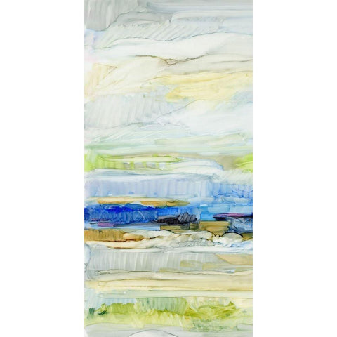 Blue Ridge I White Modern Wood Framed Art Print by King