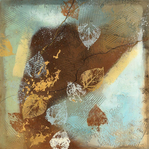 Tea Leaves II Black Modern Wood Framed Art Print with Double Matting by Scott