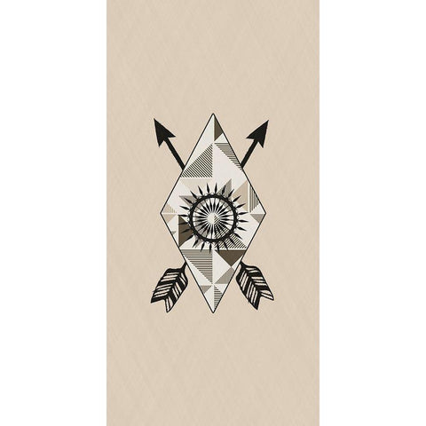 Tribal Room 2 Black Modern Wood Framed Art Print with Double Matting by Phillip, Jamie